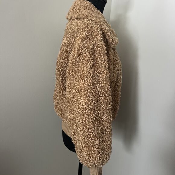 Rebecca Taylor La Vie Faux Shearling Jacket Bomber Jacket Size Medium - Picture 6 of 11